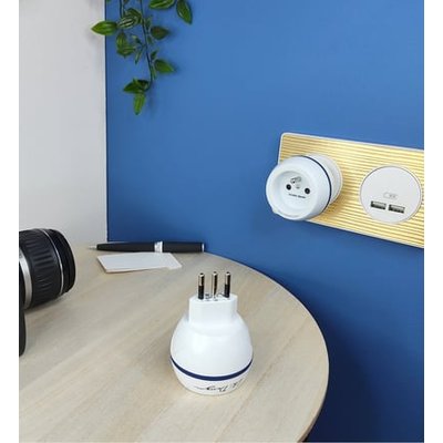 Adaptateur De Voyage France Vers Italie - Blanc ESSENTIELS DU BHV