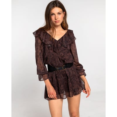 Robe en maille élastique à franges et coupe ajustée THE-ARE