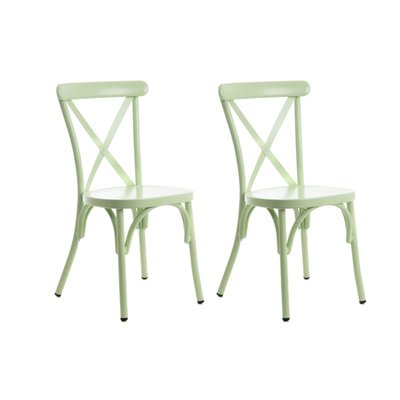Chaise de jardin bistrot empilable en aluminium (lot de 2) - DAHLIA AMADEUS