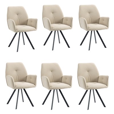 Lot de 6 chaises de salle à manger rotatif fauteuil industriel,CALF MEUBLES COSY