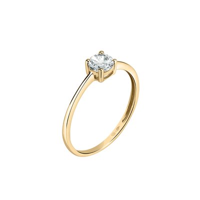 Bague en or jaune 375, zircon B-CLASSIC BLUESPIRIT