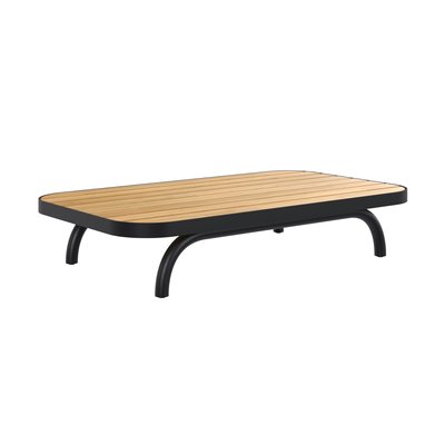 Table basse de jardin en bois d'acacia et pieds en métal - SAMBA RENDEZ-VOUS DÉCO