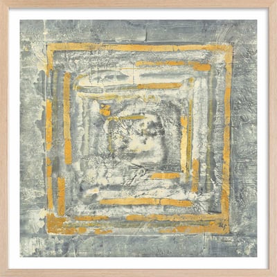 Affiche Abstrait d'or et de blanc HEXOA