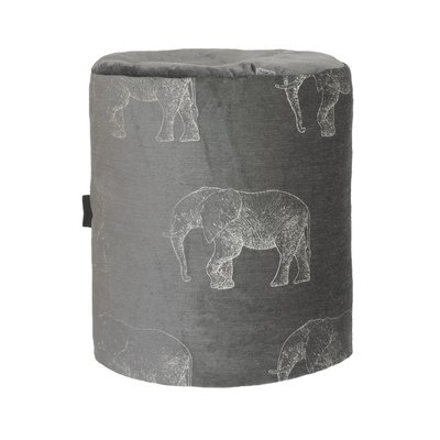 Pouf en velours avec éléphants brodées MX HOME