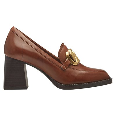 Mocassins à talon et bout carré, cuir TAMARIS