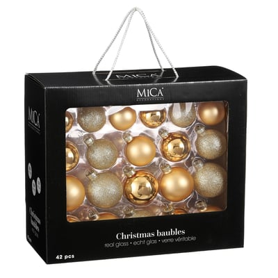Lot de 42 boules de Noël en verre ZUGGA MICA DECORATIONS