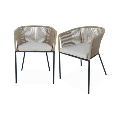 Fauteuil de jardin acier galvanisé et cordes (lot de 2) SANTOS SWEEEK