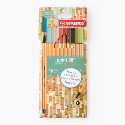 Etui carton x 10 point 88 Nature STABILO