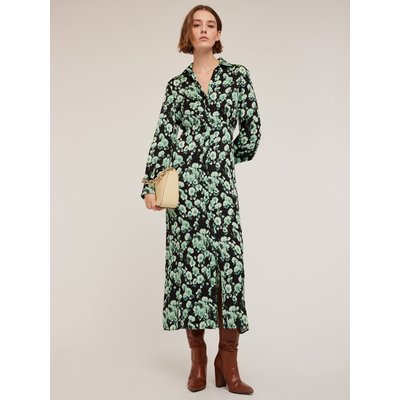 Robe CHEMISIER en satin motif à fleurs, mi-longue MOTIVI