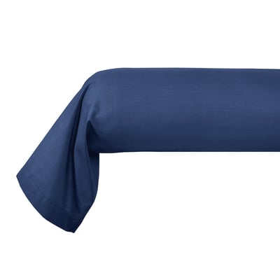 Taie d'oreiller en percale de coton bleu, ALCOVE DESFORGES