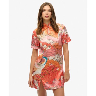 Robe courte en jacquard à col Mao SUPERDRY