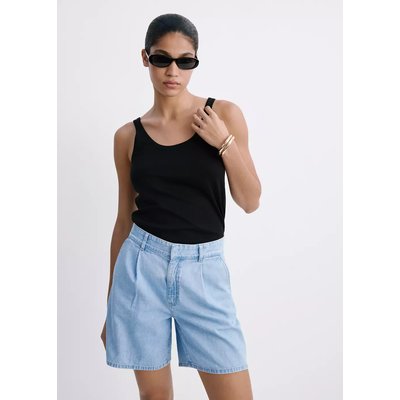 Bermuda en jean taille normale à pinces MANGO