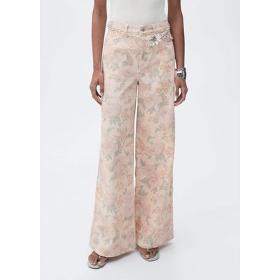 Jean wideleg imprimé fleuri MANGO