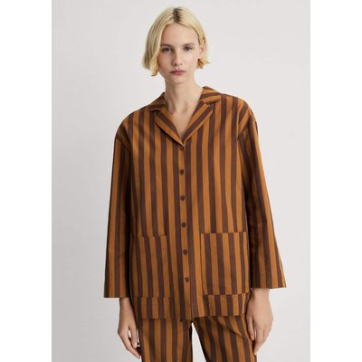 Chemise longue rayures tissu bicolore MANGO