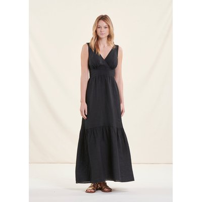 Robe en lin noir longue La Redoute