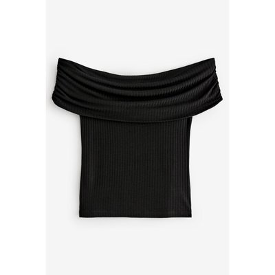 Haut bardot côtelé à épaules dénudées NEXT