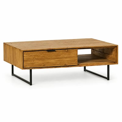 Table basse avec rangement en bois de teck recyclé DEPOK PIER IMPORT