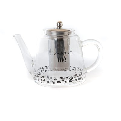 Théière infuseur flore en verre AMADEUS