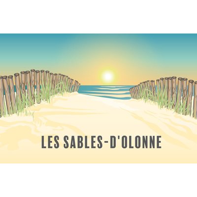Tableau Sur Toile Illustration Chemin Sables-d'olonne PLAGE CEANOTHE