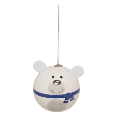 Boule de Noël en papier ours blanc D. 65 mm FEERIC LIGHTS & CHRISTMAS