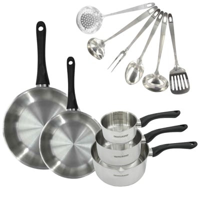 Batterie de cuisine 2 poêles 24/28cm + 3 casseroles 6cm GENEVA FACKELMANN
