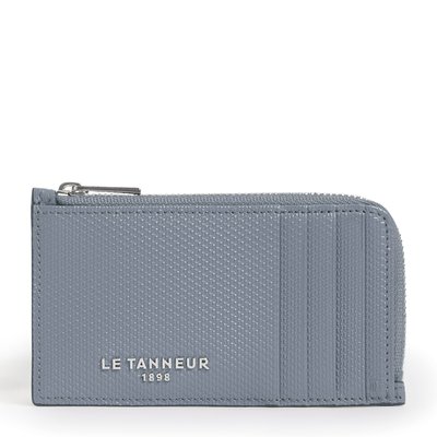 Porte carte large zippé en cuir signature T EMILE LE TANNEUR