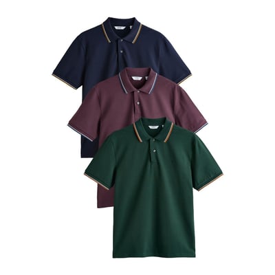 Polo en piqué à manches courtes, lot de 3 NEXT