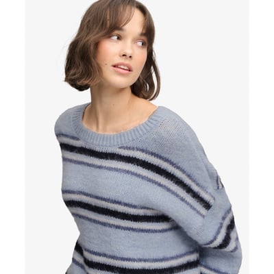 Pull Maille Rayée Coupe Décontractée SUPERDRY