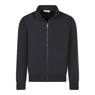Sweat zippé en coton noir uni avec une coupe droite et une fermeture zippée MUSTANG
