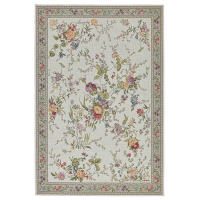 Tapis floral tissé à la machine avec bordure - Flomi THEKO