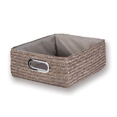 Tiroir en paille tressé taupe - 33x28x13cm CALICOSY
