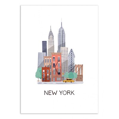 Affiche d’art et cadre noir 30 x 40 cm - New York - Maja Tomljanic WALL EDITIONS