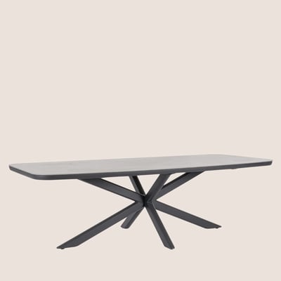 Table de jardin en pierre et métal L240 10 places - ISAIAH HELLIN, DEPUIS 1862