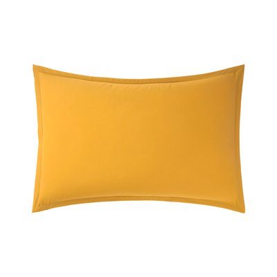 Taie d'oreiller en percale de coton bleu, ALCOVE OLIVIER DESFORGES