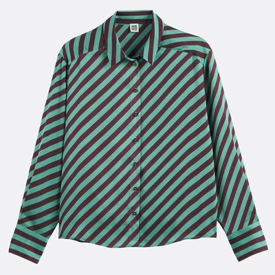 Chemise satinée à rayures, manches longues LA REDOUTE COLLECTIONS
