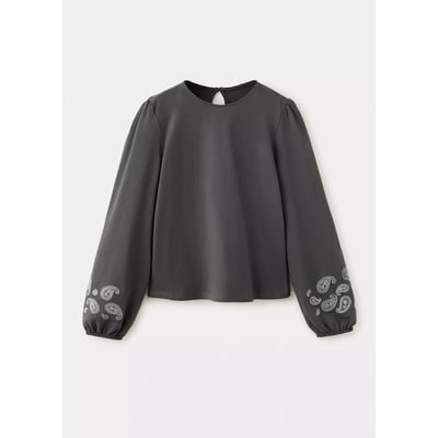 T-shirt coton détails brodés MANGO KIDS