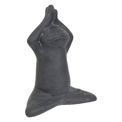Statuette d extérieur grenouille Lia gris H18cm en ciment ATMOSPHERA