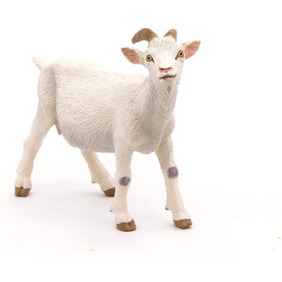 Figurine Chèvre blanche à cornes PAPO
