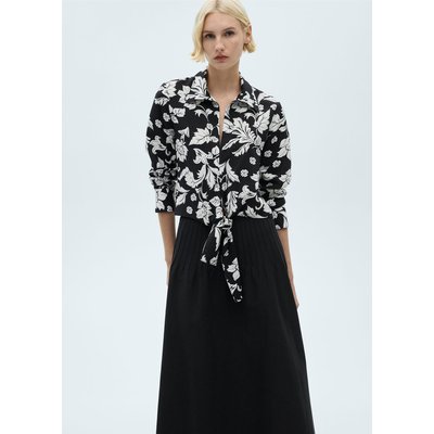 Blouse nœud en imprimé fleuri MANGO
