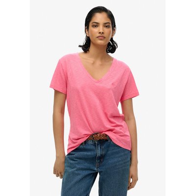 Effen T-shirt met V-hals SUPERDRY