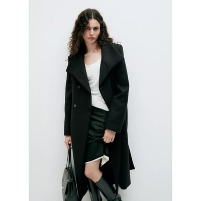 Manteau laine Manteco col cheminée MANGO