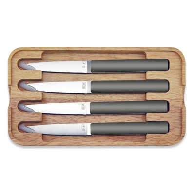 Coffret de 4 couteaux à steak     taupe, lame lisse-HECTOR TARRERIAS BONJEAN
