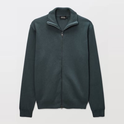 Gilet col montant zippé en mélange coton et cachemire MONOPRIX
