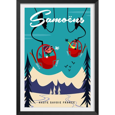 Poster ski à samoens HEXOA