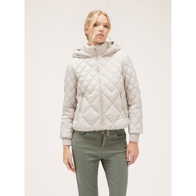 Veste rembourrée matelassée à losanges avec bords en tricot ton sur ton MOTIVI