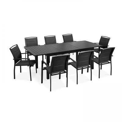 Salon de jardin table extensible et 8 fauteuils, BUTTERFLY OVIALA
