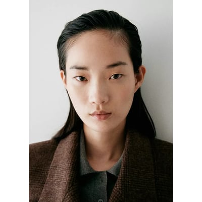 Veste laine à carreaux MANGO