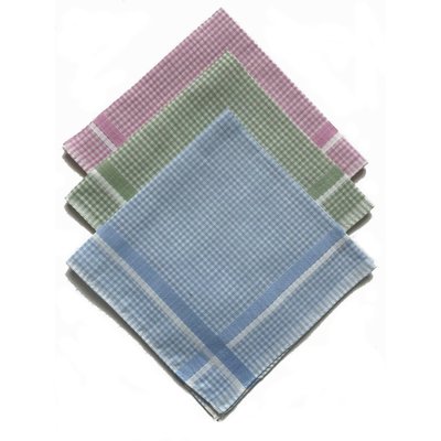 Lot de 12 mouchoirs femme grands carreaux 29x29  100% coton DECORATIE