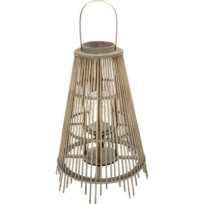 Lanterne décorative grise en bois et verre style contemporain RECOLLECTION