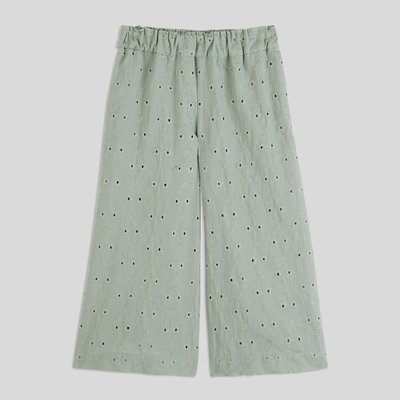 Pantalon brodé en coton MONOPRIX